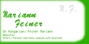 mariann feiner business card